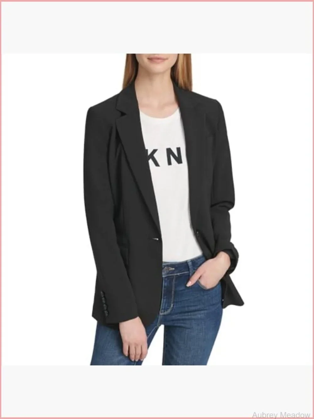 Single Breasted Blazer Jacket with Padded Shoulders